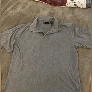 Prime Elements Gray Ribbed polo shirt